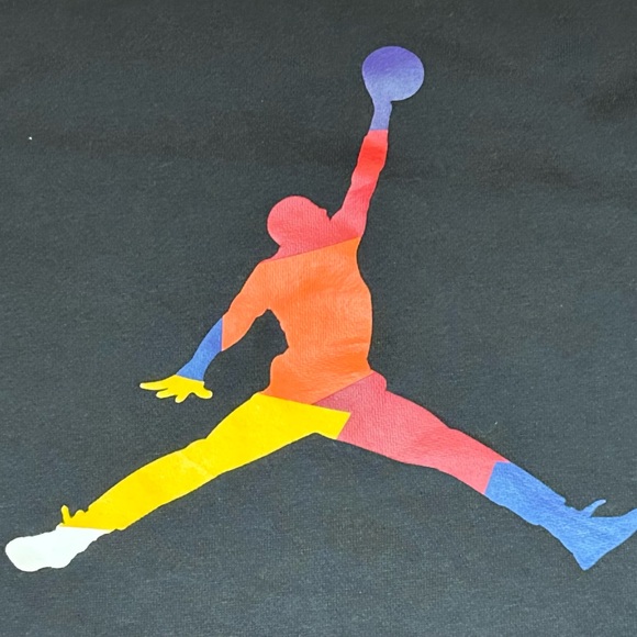 Nike Air Jordan Sweatshirt Men's Medium Black Rival Crew Pullover Fleece JumpMan - Picture 4 of 4